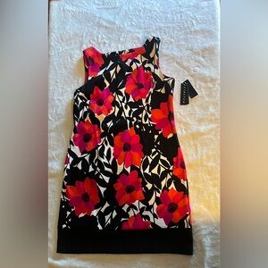 AGB DRESS Floral Midi Dress/ Orange and pink/ 12 Size.